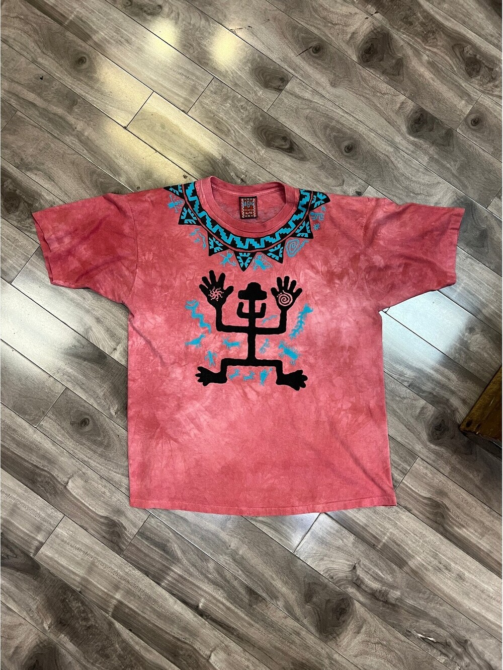 Dagoli "Ancient Cave Art" Tie-Dye T-Shirt – Pink – Size XL